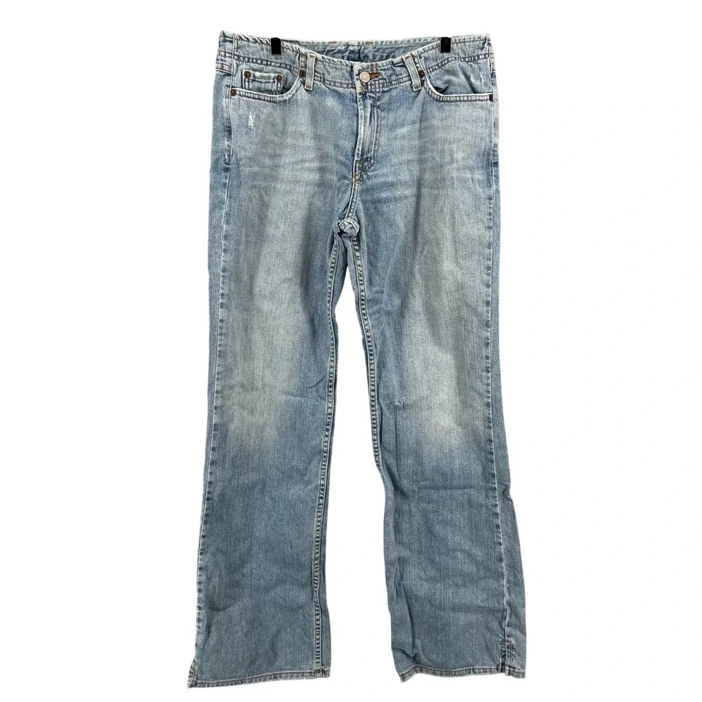 Lucky Brand Dungarees Wonder Block Jeans Size 10 30 Light Wash Distressed USA
